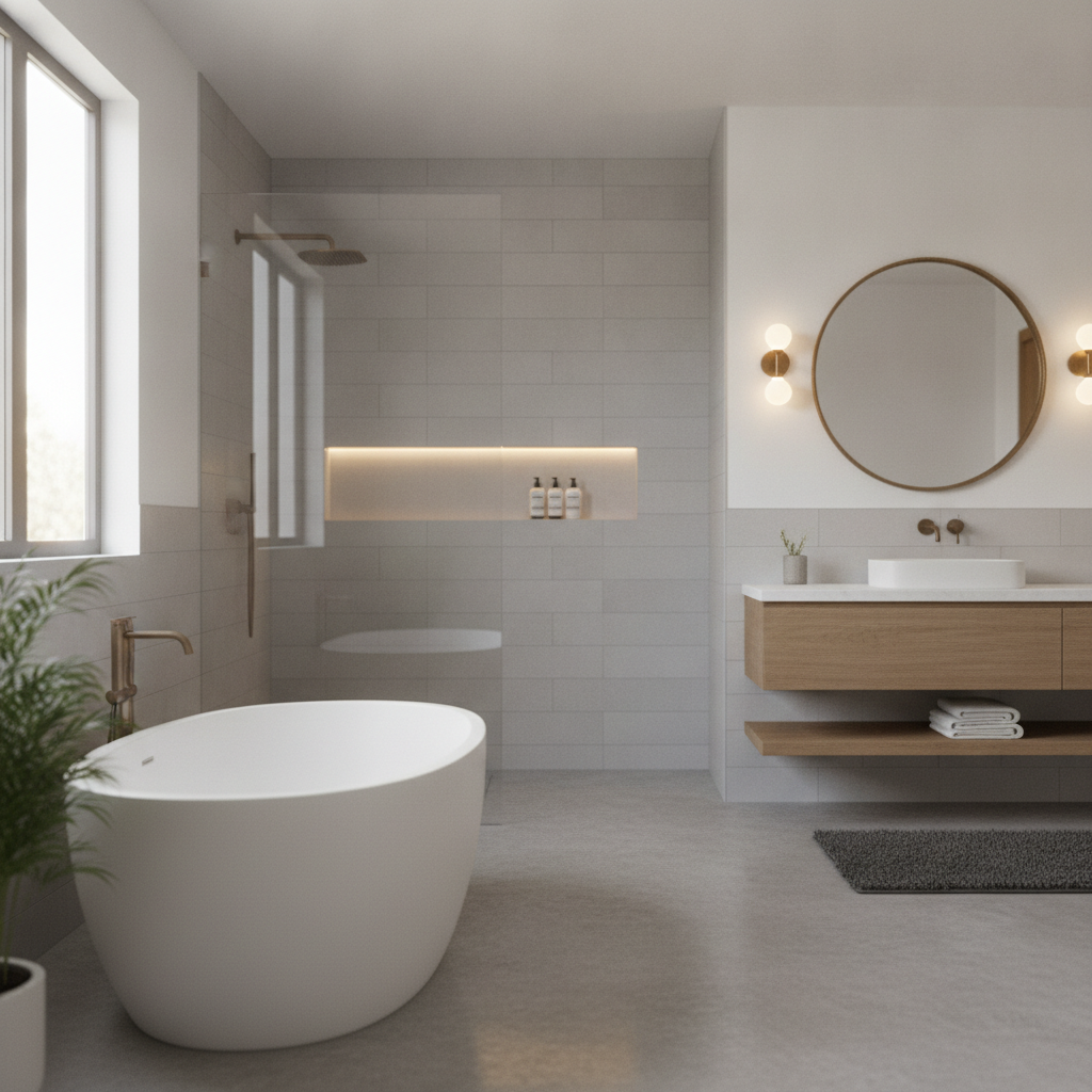 Bathroom Remodeling - No Face and No Text